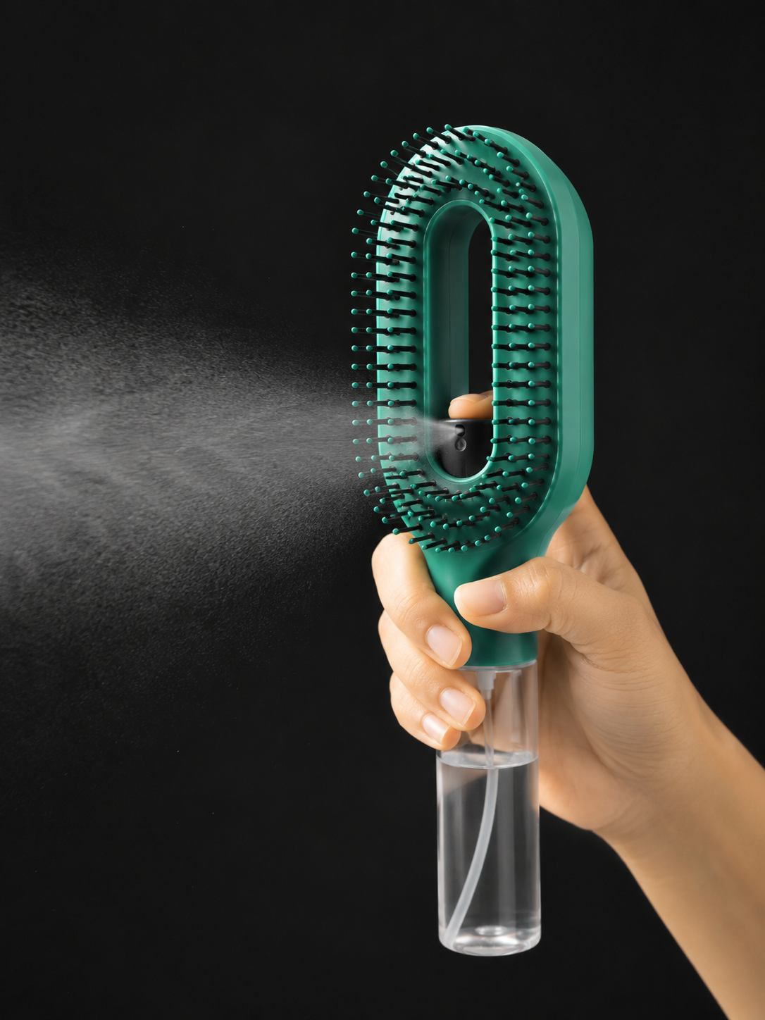 2-in-1 Hair Oil & Serum Applicator Comb with Refillable Spray Bottle