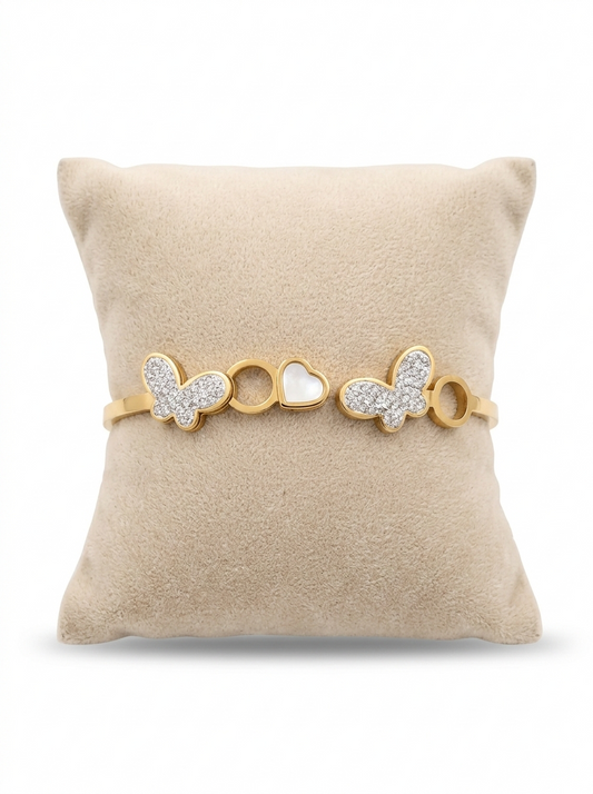 Love Flutter Crystal Lock Bangle 1