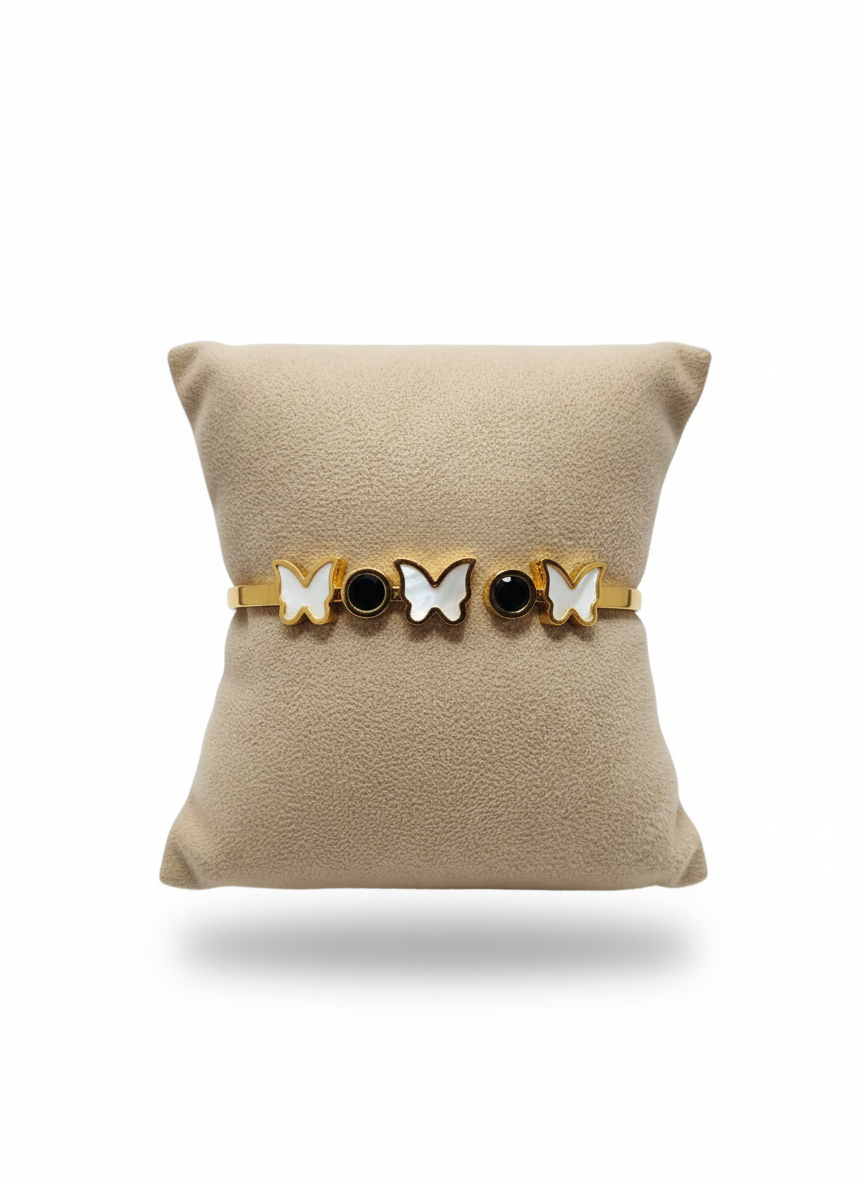 Butterfly Charm Gold Bangle