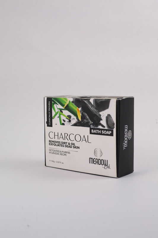 Meadow Leaf Clinically Proven Charcoal Bath Soap - Removes dirt and oil exfoliates dead skin