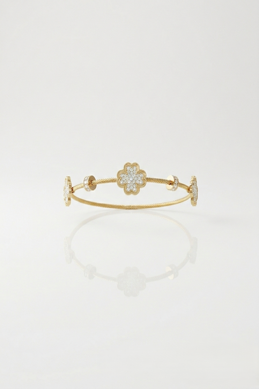 Golden Floral Charm Adjustable Bracelet