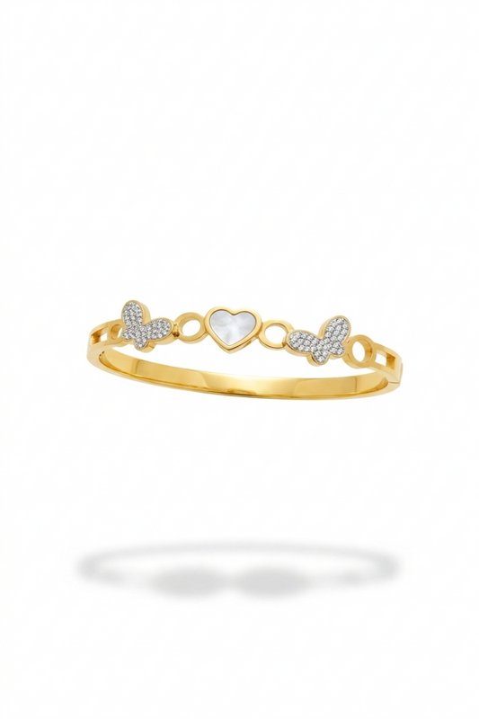 Love Flutter Crystal Lock Bangle