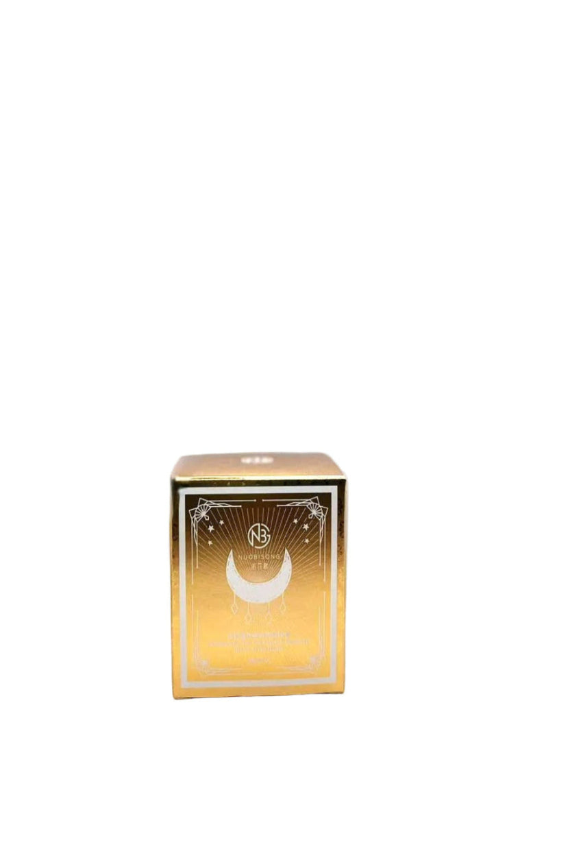 Gold box with a white crescent moon symbol on a white background