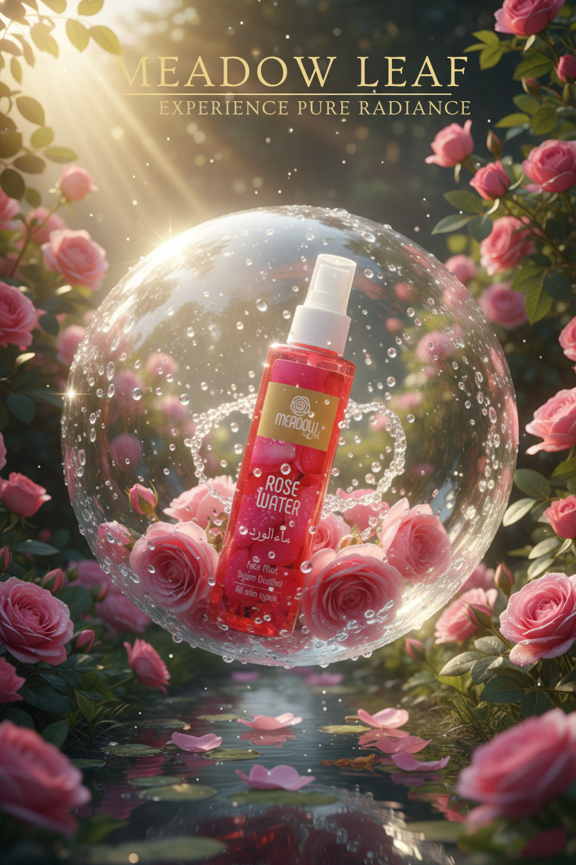 Meadow Rose Water | Rose Water Spray For Face | All Skin Types | No Artificial Fragrance & Alcohol-Free | Sutable For Women & Men 200ml