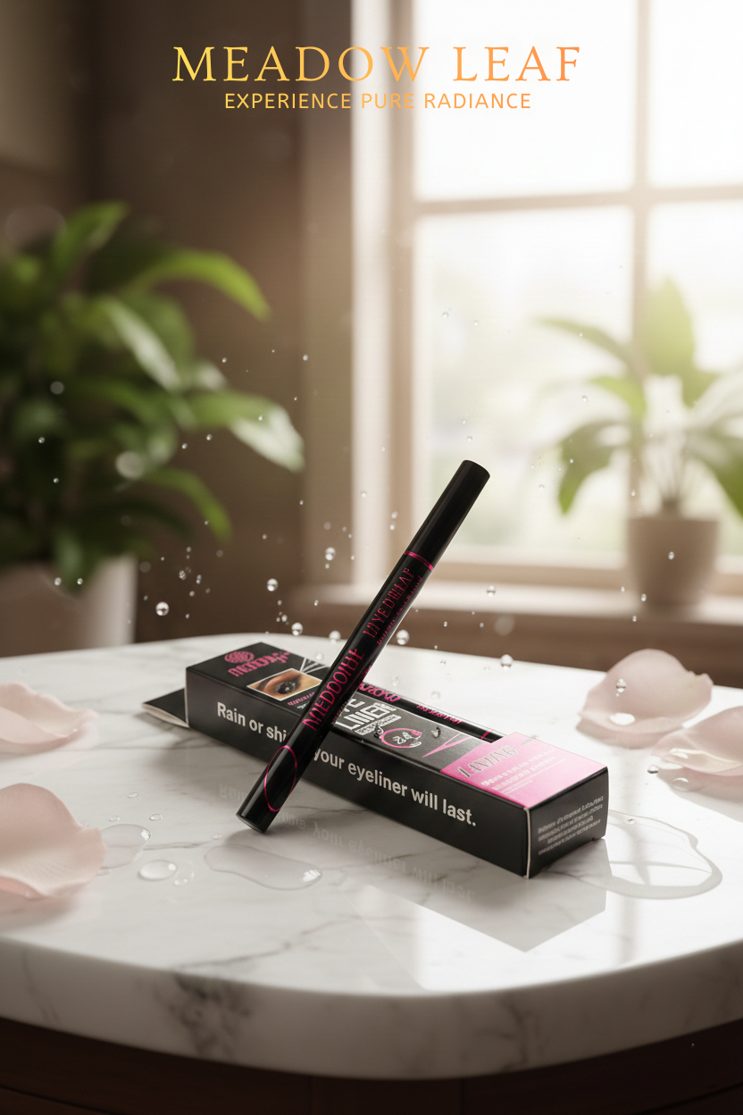 Meadow Leaf Eyeliner - Long lasting pen, Deep Black, Waterproof