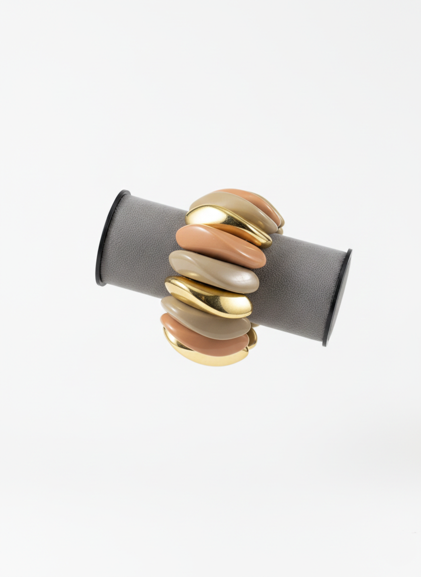 Multi-Tone Chunky Pebble Stretch Bracelet