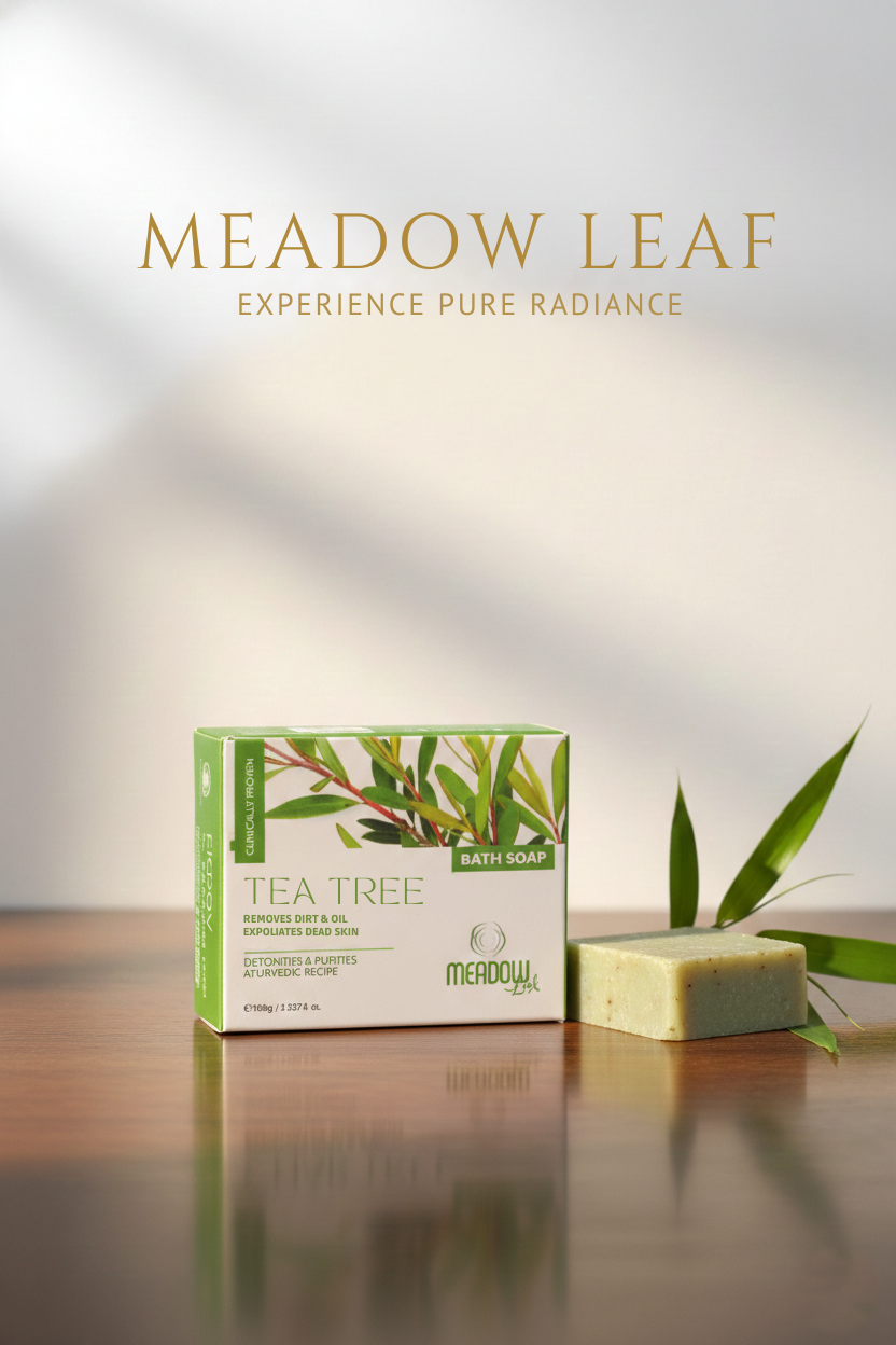 Meadow Leaf Tea Tree Bath Soap - Moisturizes and hydrates soft supple skin -100gm
