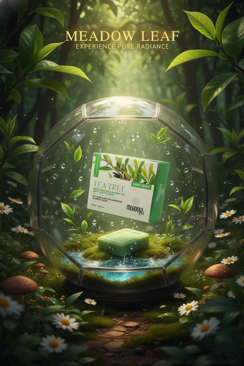 Meadow Leaf Tea Tree Bath Soap - Moisturizes and hydrates soft supple skin -100gm
