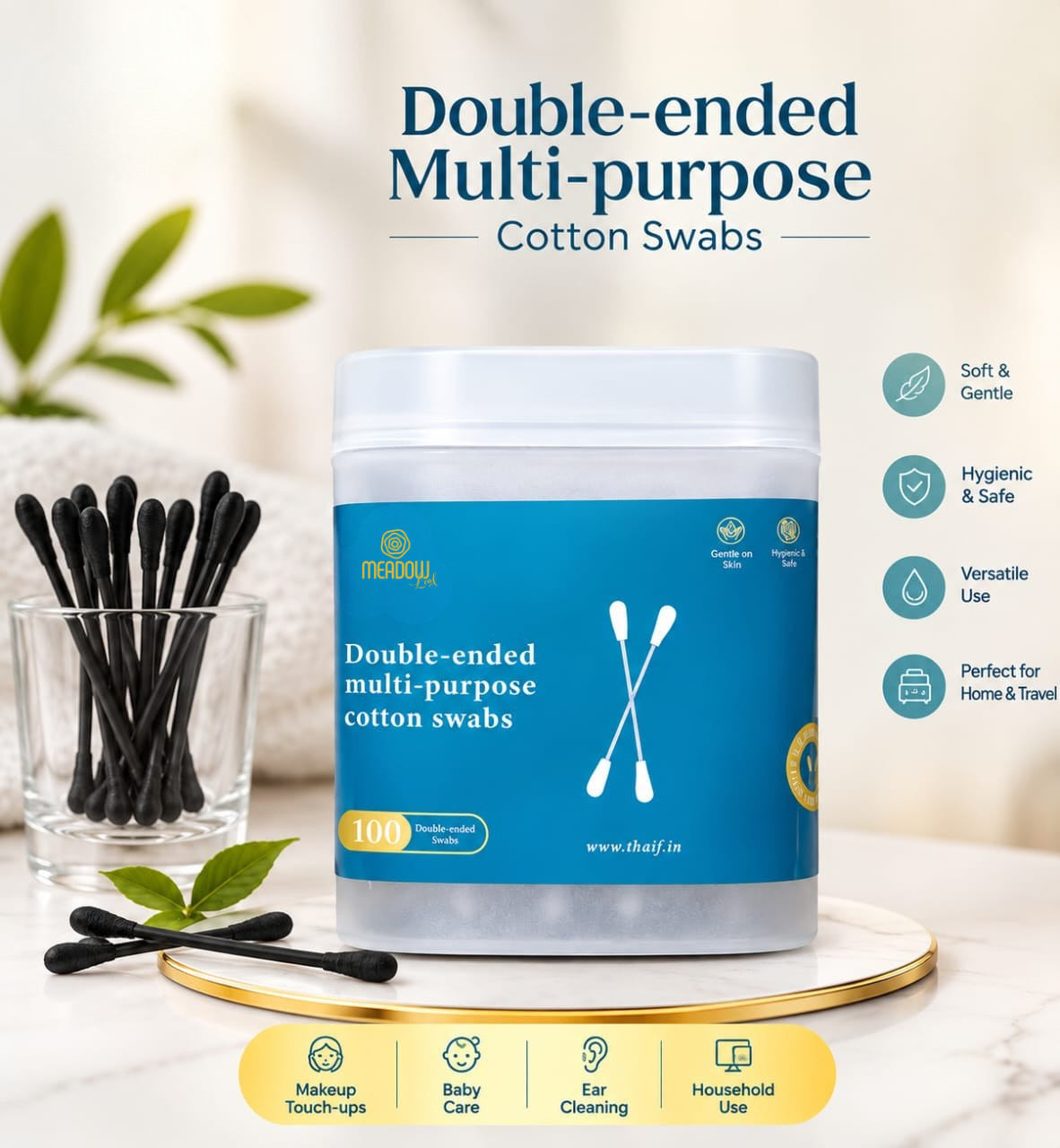 Meadow Leaf Double-Ended Ear Cleaner