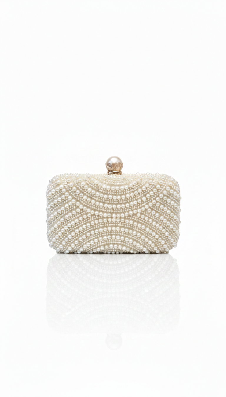 Elegant Pearl Pattern Clutch