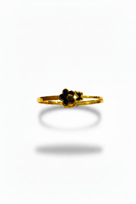 Noir Bloom Crystal Cuff Bangle