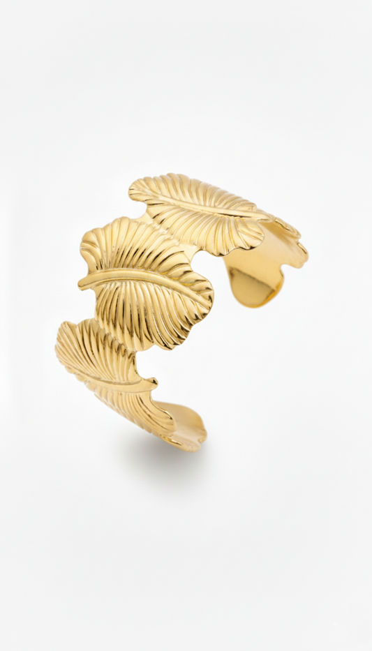 Golden Leaf Designer Cuff Bracelet