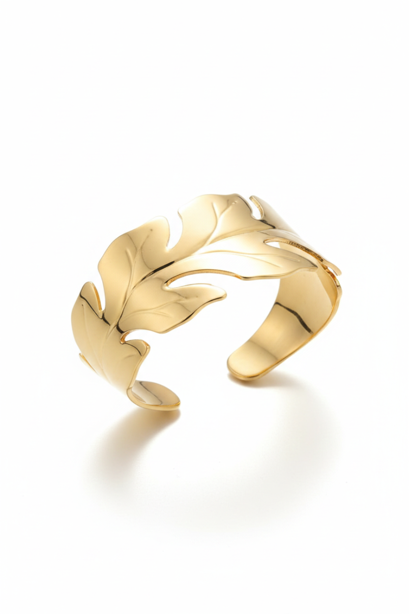 Golden Leaf Designer Cuff Bracelet