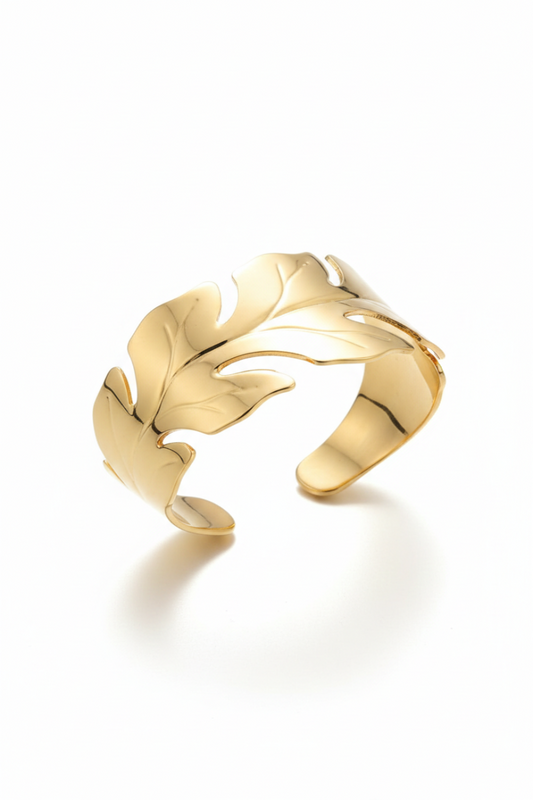 Golden Leaf Designer Cuff Bracelet