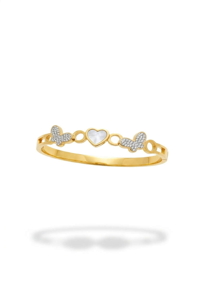 Love Flutter Crystal Lock Bangle
