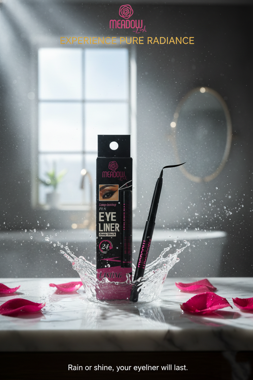 Meadow Leaf Eyeliner - Long lasting pen, Deep Black, Waterproof