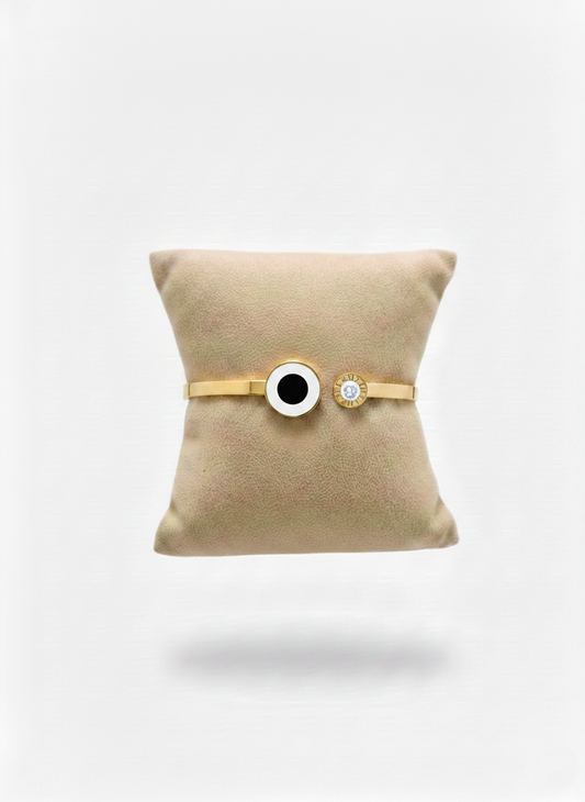 Dual Roman Dial Gold Bangle