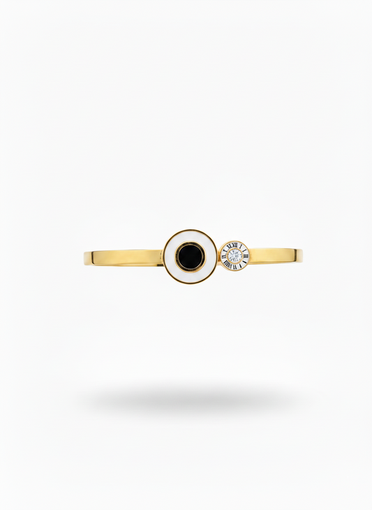 Dual Roman Dial Gold Bangle