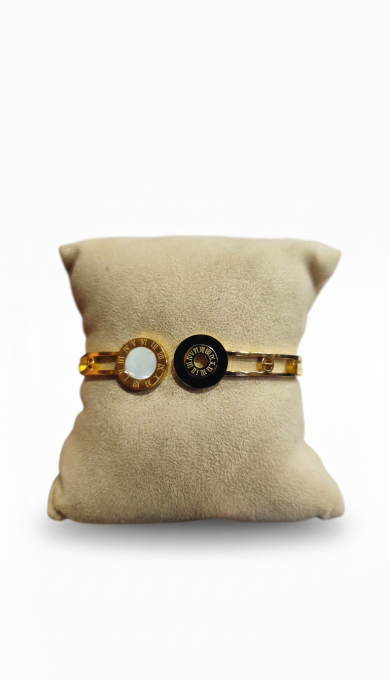 Dual Roman Luxe Cuff Bangle
