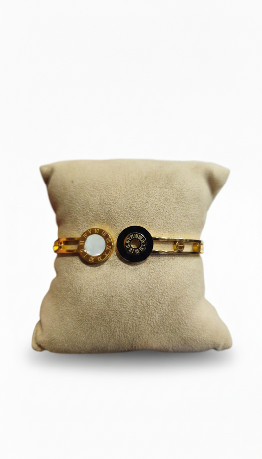 Dual Roman Luxe Cuff Bangle