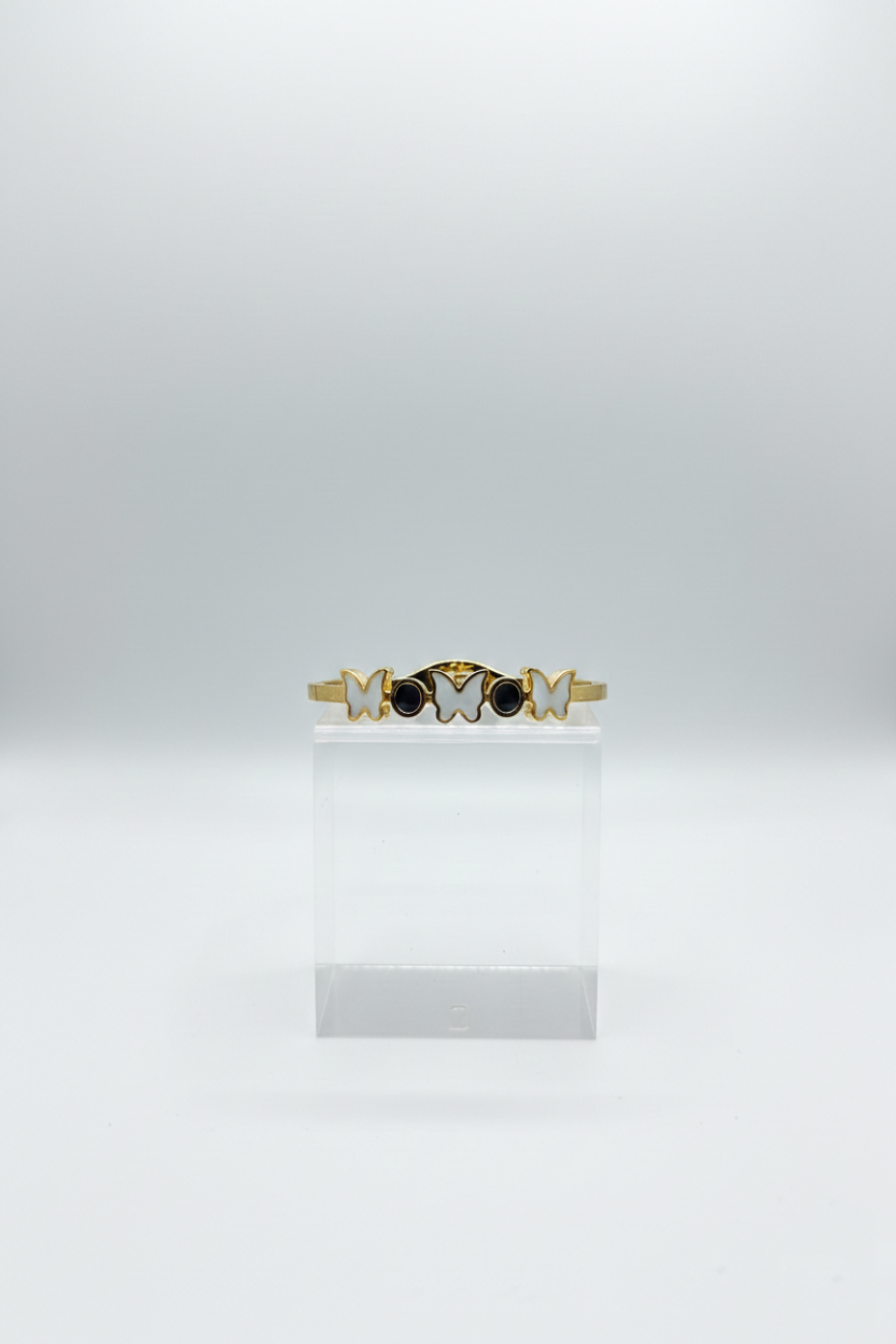 Butterfly Charm Gold Bangle