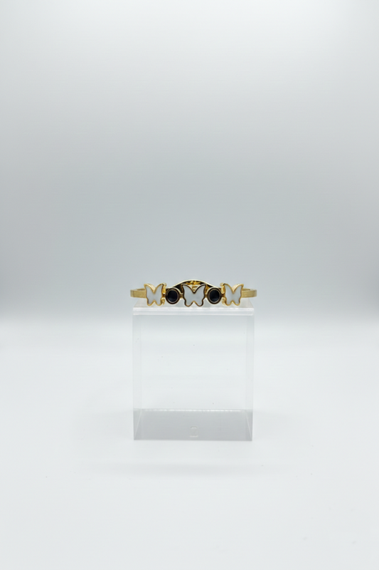 Butterfly Charm Gold Bangle
