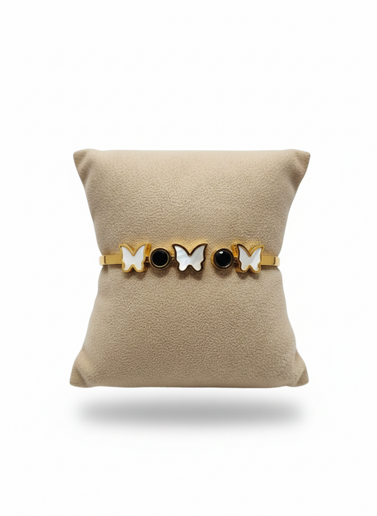 Butterfly Charm Gold Bangle